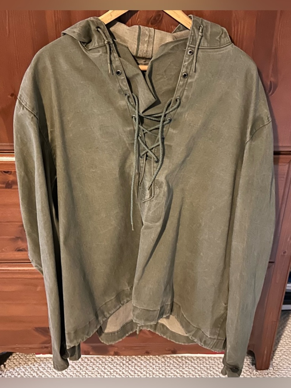 WW2 USN US Navy Medium Foul Weather Anorak Pullover Poncho Deck Jacket